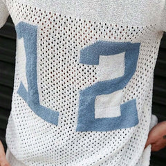 Men's Sport Lettering Jacquard Crew Neck Short Sleeve Sweater T-Shirt MTA1856C1X