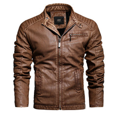 Stylish Brown Leather Jacket for Men - Perfect for Casual and Outdoor Adventures