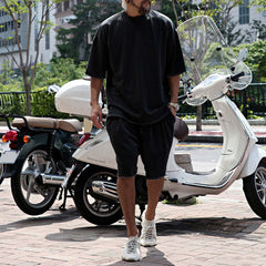 Men's Fashion Loose Short Sleeve T-shirt And Shorts Set 02514856Z