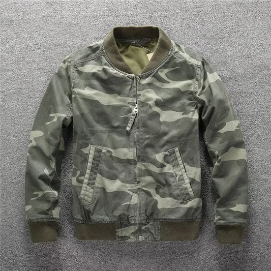 Camouflage Bomber Jacket - Stylish And Versatile For Outdoor Adventures