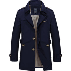Men's Classic Double-Breasted Trench Coat - Stylish and Versatile for All Seasons