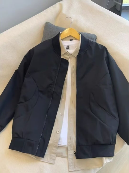 Stylish Bomber Jacket with Plaid Shirt Combo for Modern Fashionistas