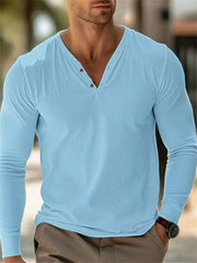 Men's Stylish Long Sleeve Henley Shirts - Perfect For Casual And Everyday Wear