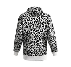 Leopard Print Hooded Sweatshirt with Zipper