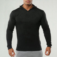 Men's Slim Fit Hooded Long Sleeve Top For Active Wear