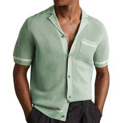 Men's Casual Short Sleeve Knitted Shirt MTA1876C9X