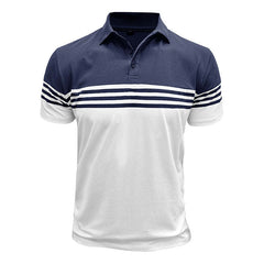 Men's Casual Striped Short Sleeve POLO Shirt MTA1882C7X