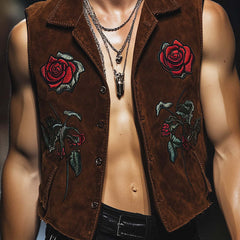 Men's Vintage Suede Patched Vest MTA2172C9P