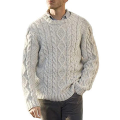 Men's Cable Knit Sweater - Classic Fit for Casual and Formal Wear