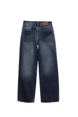 Colorful Graffiti Denim Wide-Leg Jeans and Classic Dark Blue Denim Wide-Leg Jeans