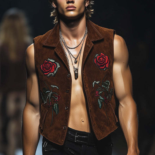 Men's Vintage Suede Patched Vest MTA2172C9P