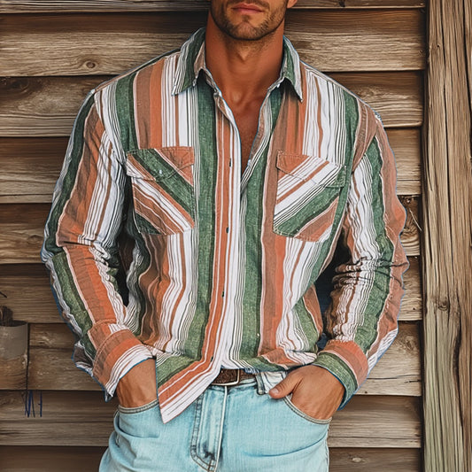 Casual Striped Shirt with Relaxed Fit