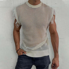 Men's Summer Casual Sexy Fashion Knitted Slim Tank Top MTA1917C6K