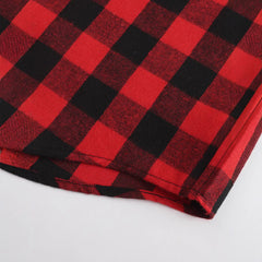 Men's Retro Tough Check Lumberjack Lapel Sleeveless Shirt MTA0753D8TO