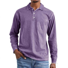 Stylish Long-Sleeve Polo Shirt for Men - Perfect for Casual and Semi-Formal Occasions