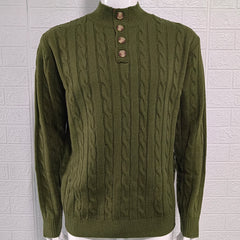 Men's Cable Knit Button-Down Sweater - Stylish and Comfortable for Casual Wear