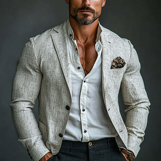 Men's Casual Cotton And Linen Blazer 43047072X