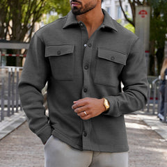 Stylish Men's Casual Button-Up Shirt with Functional Pockets for Everyday Wear