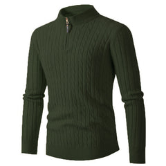 Men's Cable Knit Half-Zip Sweater - Stylish And Versatile For Everyday Wear