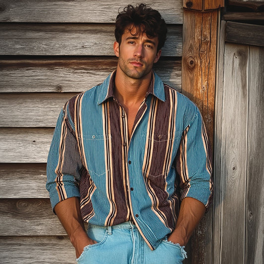 Casual Striped Shirt with Relaxed Fit