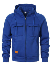 Olive Green Hooded Jacket with Zippered Pockets - Perfect for Casual and Outdoor Adventures