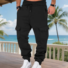 Men's Casual Cargo Jogger Pants With Adjustable Drawstring Waist