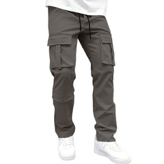 Men's Solid Color Casual Multi-Pocket Cargo Pants MTA0303D7X