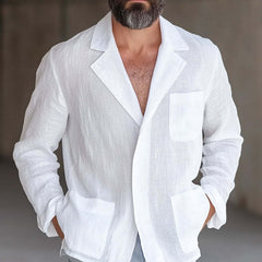 Men's Cotton And Linen Loose Thin Blazer MTA1700C1X