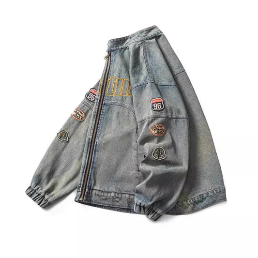 Stylish Embroidered Denim Jacket for Casual and Outdoor Adventures