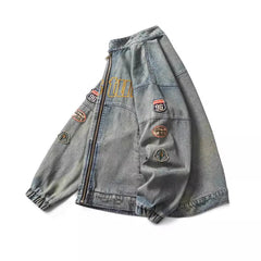 Stylish Embroidered Denim Jacket for Casual and Outdoor Adventures