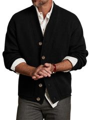 Men's Classic Black Cardigan Sweater - Stylish And Versatile For Everyday Wear
