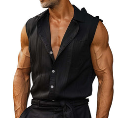 Men's Simple Faux Acetate V-Neck Vest MTA1709C1P