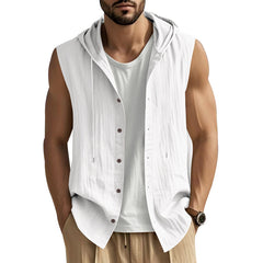 Stylish Sleeveless Hooded Vest for Men - Perfect for Casual and Outdoor Activities