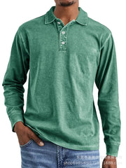 Stylish Long-Sleeve Polo Shirt for Men - Perfect for Casual and Semi-Formal Occasions