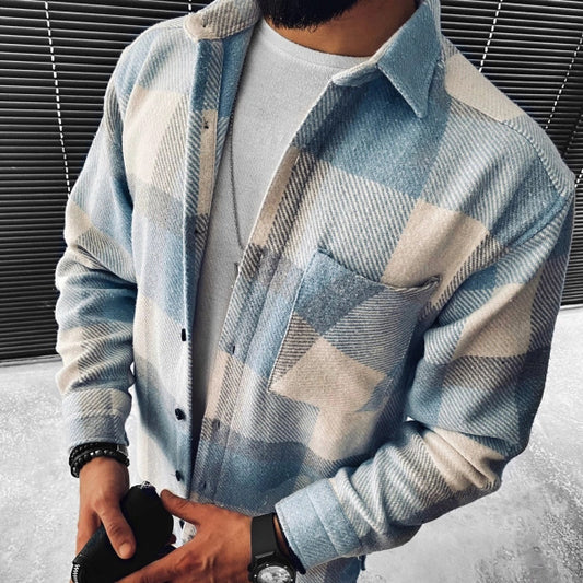 Stylish Plaid Button-Up Shirt for Men - Perfect for Casual and Semi-Formal Occasions