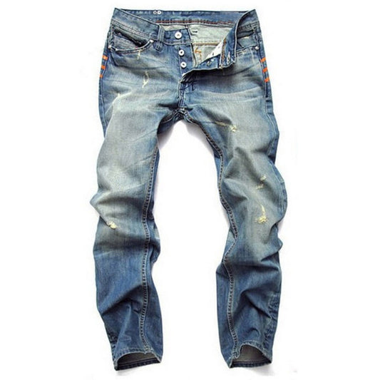 Men's Casual Washed Distressed Pocket Skinny Jeans 74546419M