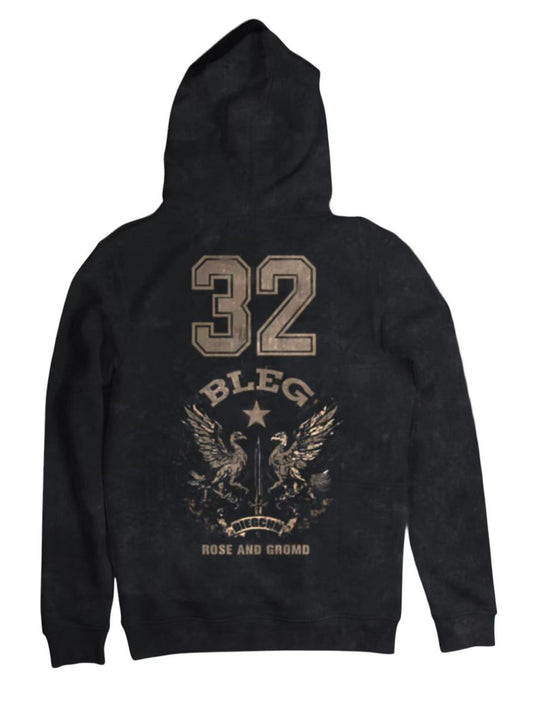 Skull Skeleton Design Hoodie And Eagle Emblem Zip-Up Sweatshirt