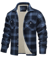 Plaid Fleece-Lined Jacket for Men - Warm and Stylish Winter Outerwear