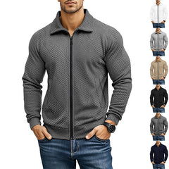 Men's Quilted Zip-Up Jacket - Stylish and Versatile for Everyday Wear