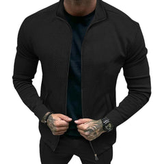 Stylish Men's Zip-Up Jacket with Textured Design for Modern Fashionistas