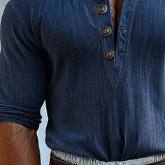 Men's Casual Button Round Neck Short Sleeve T-Shirt MTA0339D1X