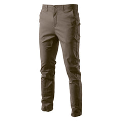 Stylish Khaki Slim Fit Trousers for Men - Perfect for Casual and Smart-Casual Occasions