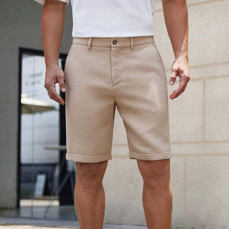 Men's Solid Waffle Plain Casual Shorts MTA0315D8X