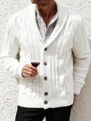 Classic Cable Knit Cardigan With Stylish Buttons