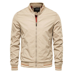 Men's Stylish Bomber Jacket with Contrast Trim for Casual Wear