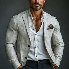 Men's Casual Cotton And Linen Blazer 43047072X