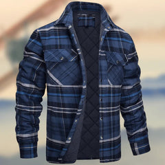Plaid Quilted Jacket for Men - Stylish and Warm Winter Outerwear