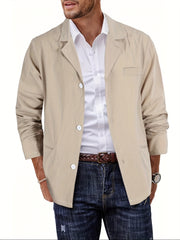 Stylish Beige Blazer for Men - Perfect for Casual and Formal Occasions