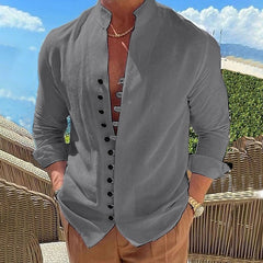 Stylish White Button-Up Shirt for Men - Perfect for Summer and Casual Outings