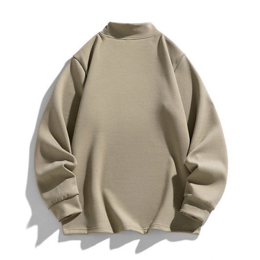 High-Neck Pullover with Embossed Adventure Print - Perfect for Casual and Outdoor Wear